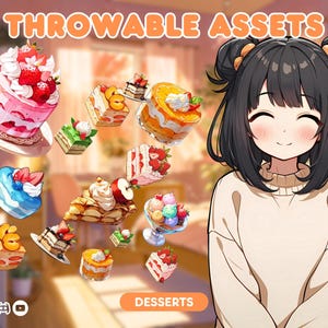 VTuber Kastbara Kakresurser: Interaktiva Stream-rekvisita (digital PNG-nedladdning)