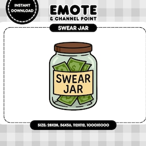 Swear Jar Money Twitch Emote: Stream Reaction Meme (Instant Download)