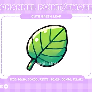 Green Leaf Channel Point And Emote | Nature Themed Twitch & Discord Icon | Stream Overlay Asset | Digital Download | Garden Icon