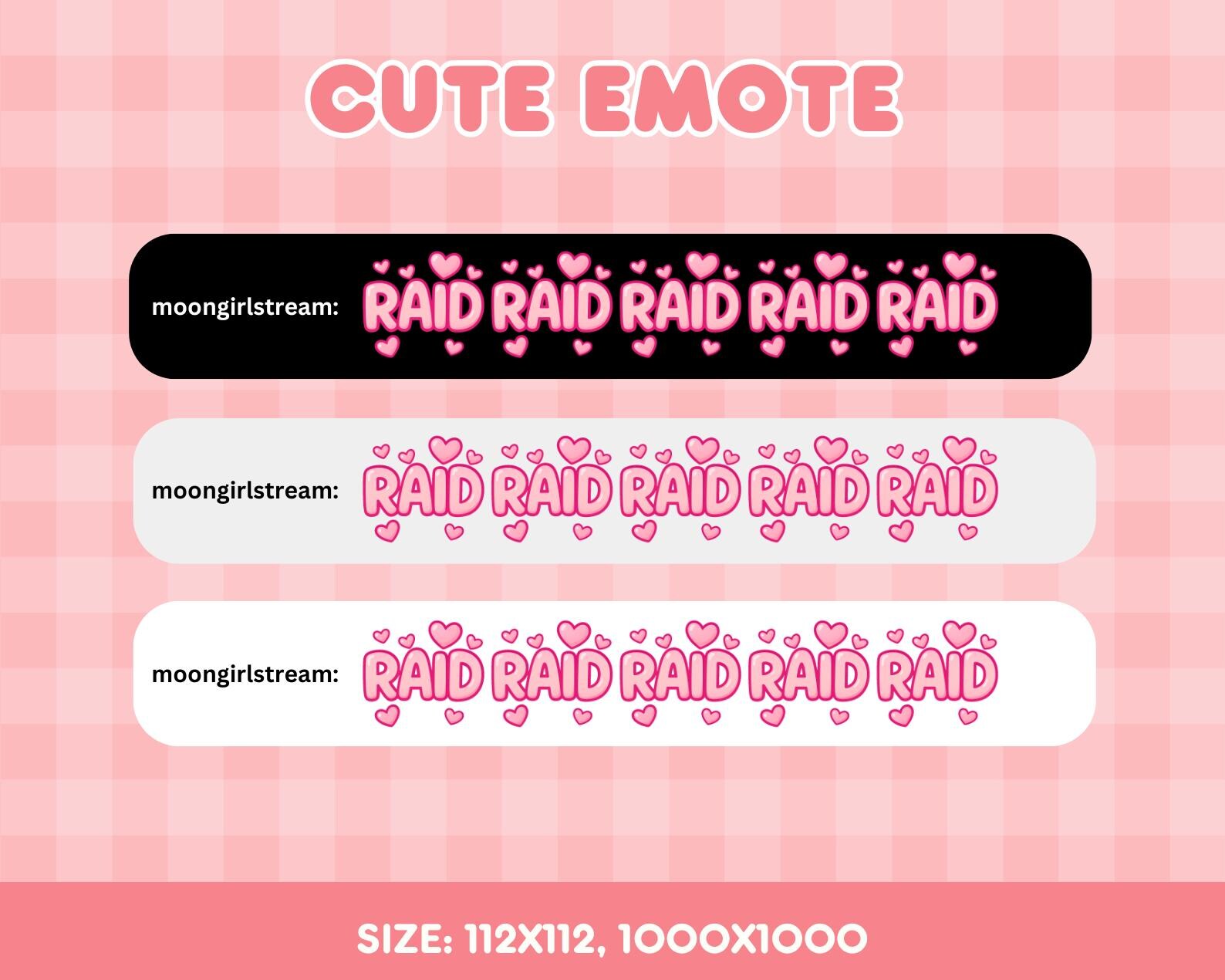 Animated Pink Raid Emote: Kawaii Twitch Streamer GIF (digital Download ...