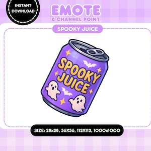 Purple Spooky Juice Emote: Kawaii Ghost Icon for Twitch/Discord (PNG Digital Download)