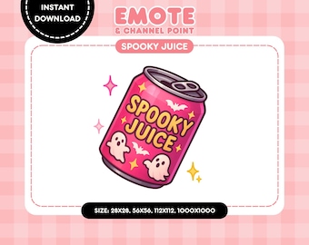 Spooky Juice Twitch Emote: Pink Halloween Channel Point Icon (PNG Digital Download)