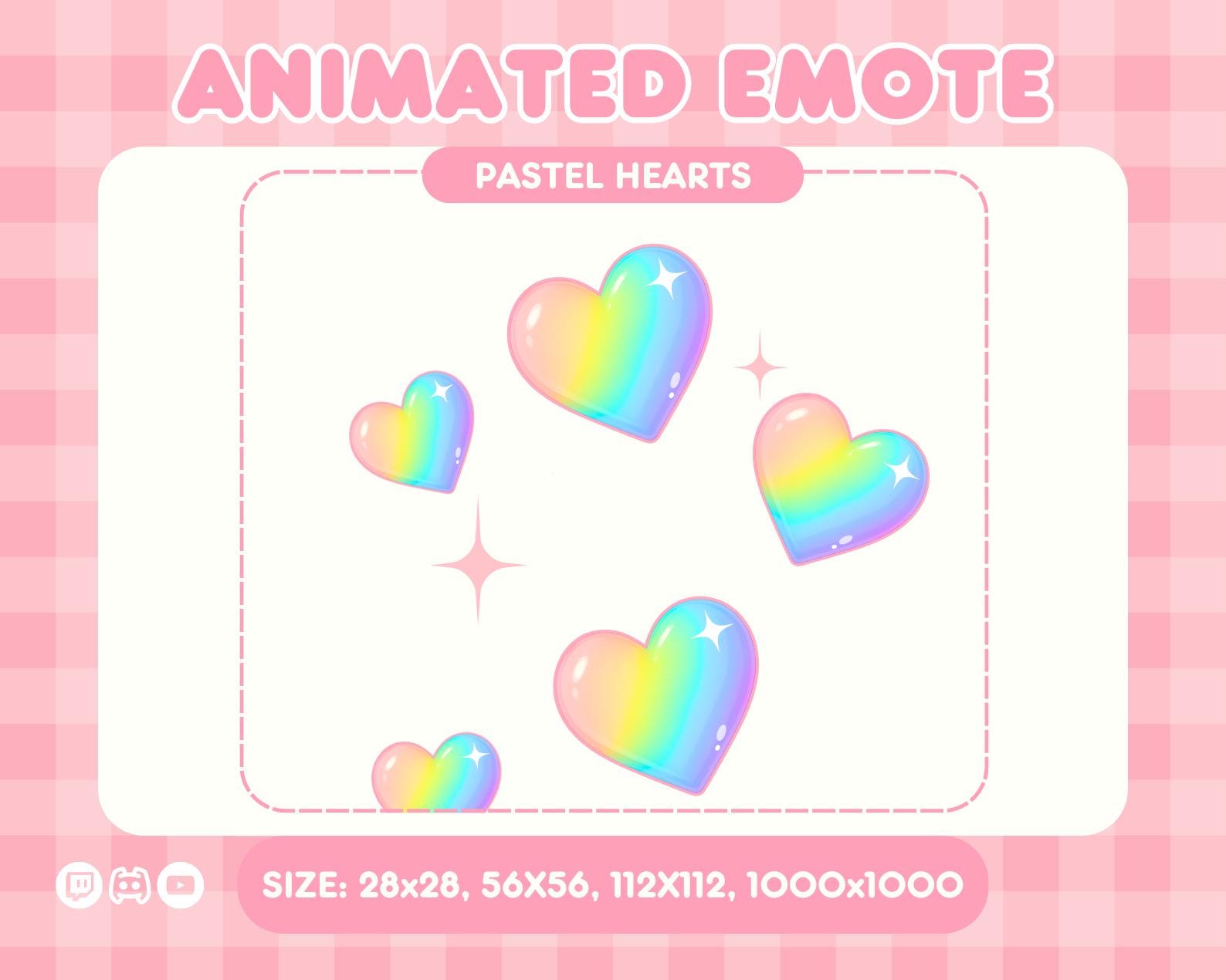 Animated Pastel Floating Heart Emote | Cute Twitch & VTuber Overlay Emote | Stream Alert GIF | Kawaii Floating Hearts | Instant Download