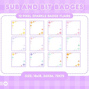 Pixel Star Twitch Sub Badges: Celestial Sparkle Flair (Digital Download)