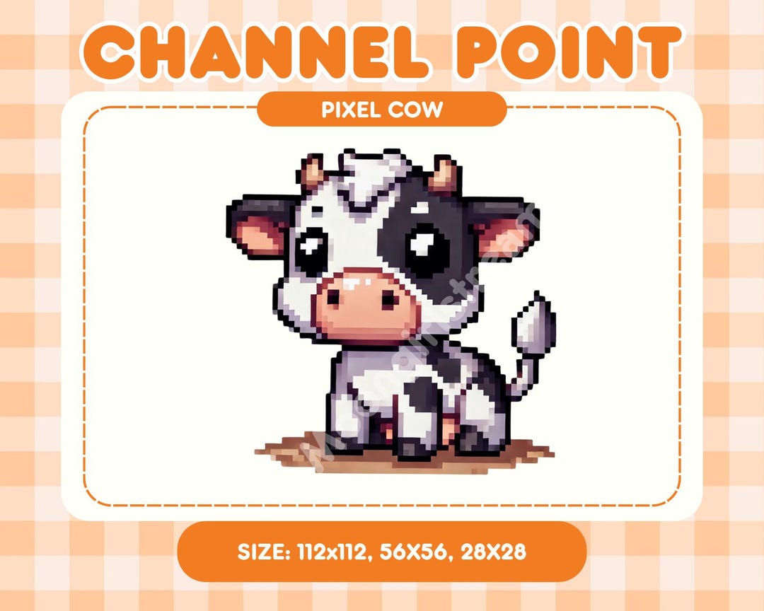 Cute Pixel Cow Channel Point Icon | Cottagecore Farm Animal Channel ...
