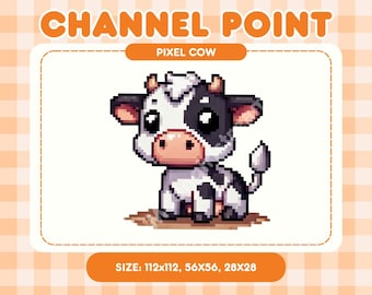 Cute Pixel Cow Channel Point Icon | Cottagecore Farm Animal Channel Points | Kawaii Pixel Art Reward for Twitch | Adorable Cow Stream Icon