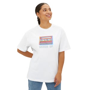 Mixed UP Retro Cassette Tape Camiseta unissex, camiseta gráfica vintage