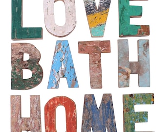 Lettere marittime in legno di barca | Pezzi unici artigianali con una storia