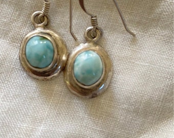 Sterling Silver and Larimar earrings