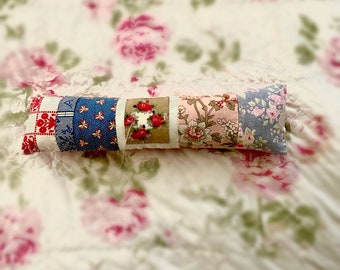 Hand-stitched Long Pincushion in pretty fabrics