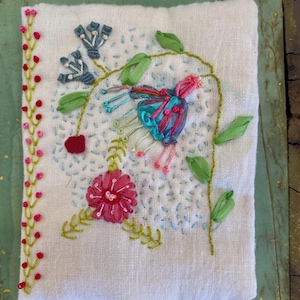 Handstitched Silk Ribbon Needle Book