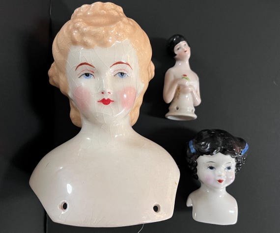 Vintage Porcelain Doll Heads