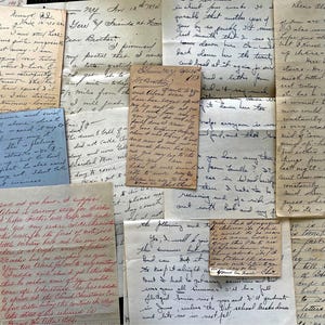Cartas y tarjetas antiguas escritas a mano para collage o efímeras de diario basura