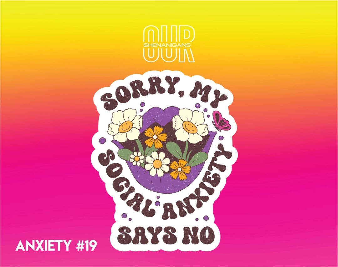 Funny Anxiety Vinyl Sticker: Sarcastic Meme, Laptop Decal - Etsy