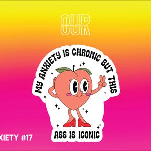 Anxiety Vinyl Sticker, Funny Sticker, Sarcastic Sticker, Cute Sticker, Laptop Sticker, Water Bottle Sticker, Custom Sticker, Meme Sticker