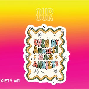 Anxiety Vinyl Sticker, Funny Sticker, Sarcastic Sticker, Cute Sticker, Laptop Sticker, Water Bottle Sticker, Custom Sticker, Meme Sticker