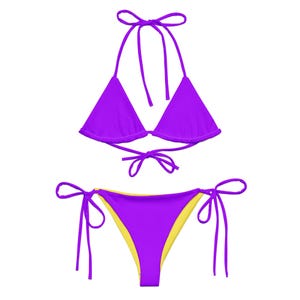 Blueberry Freeze - Purple And Yellow Bikini - Summer Two-Piece Triangle Swimwear for Women