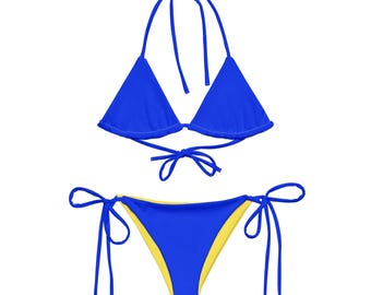 Wild Fruit - Blau und Gelb Bikini - Sommer Zweiteiler Dreieck Bademode für Frauen