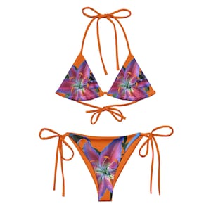 Hibisboost - Orange And Purple Bikini Bikini - Summer Two-Piece Triangle Swimwear for Women