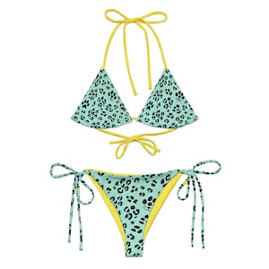 Leopard Spirit - Turquoise And Yellow Bikini - Summer Two-Piece Triangle Swimwear for Women