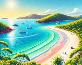 Tropical Beach Wall Art – Digital Printable Art