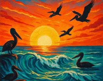 Beach Sunset Wall Art- Digital Art/Printable Digital Art