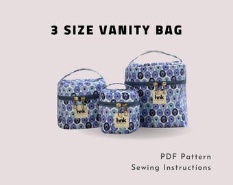 3 Sizes Organizer Bag PDF Sewing Pattern/ Make-up Bag/ Vanity Bag