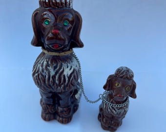 Poodle and Poodle Puppy Figurines - Vintage Poodles
