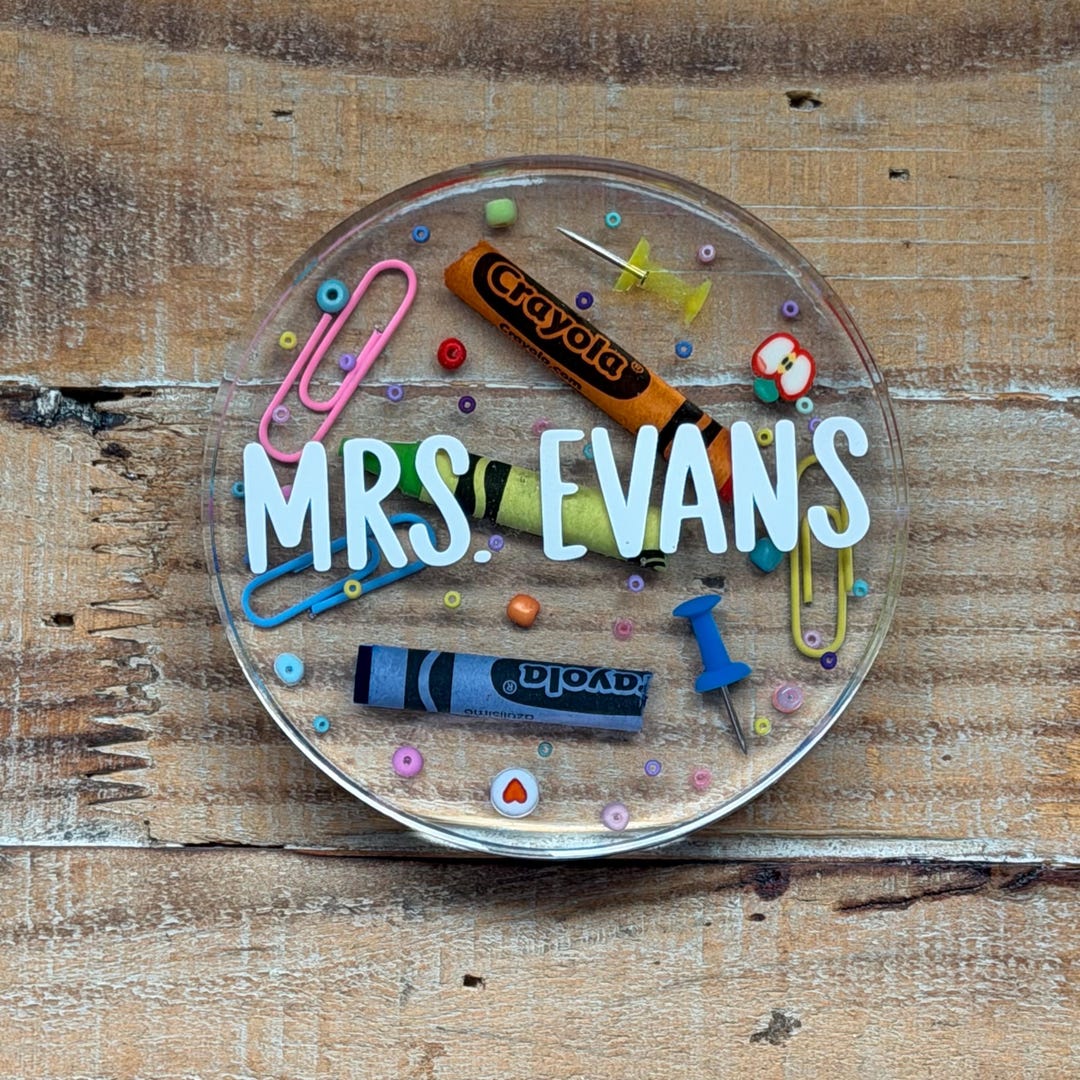 Teacher Appreciation Gift | Personalized Resin Coaster | End of Year ...
