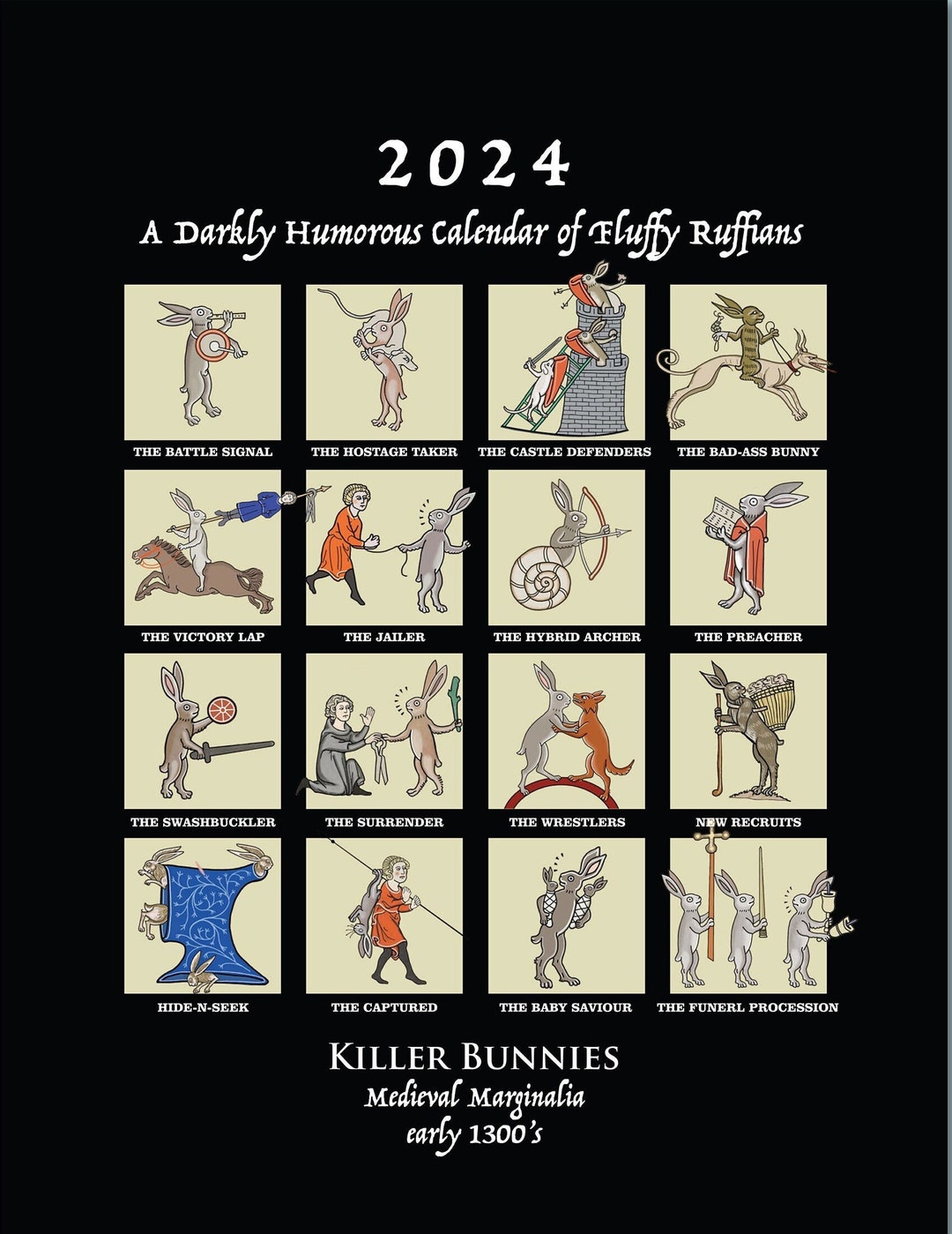 Medieval Killer Bunnies 2024 Calendar Series2 - Etsy