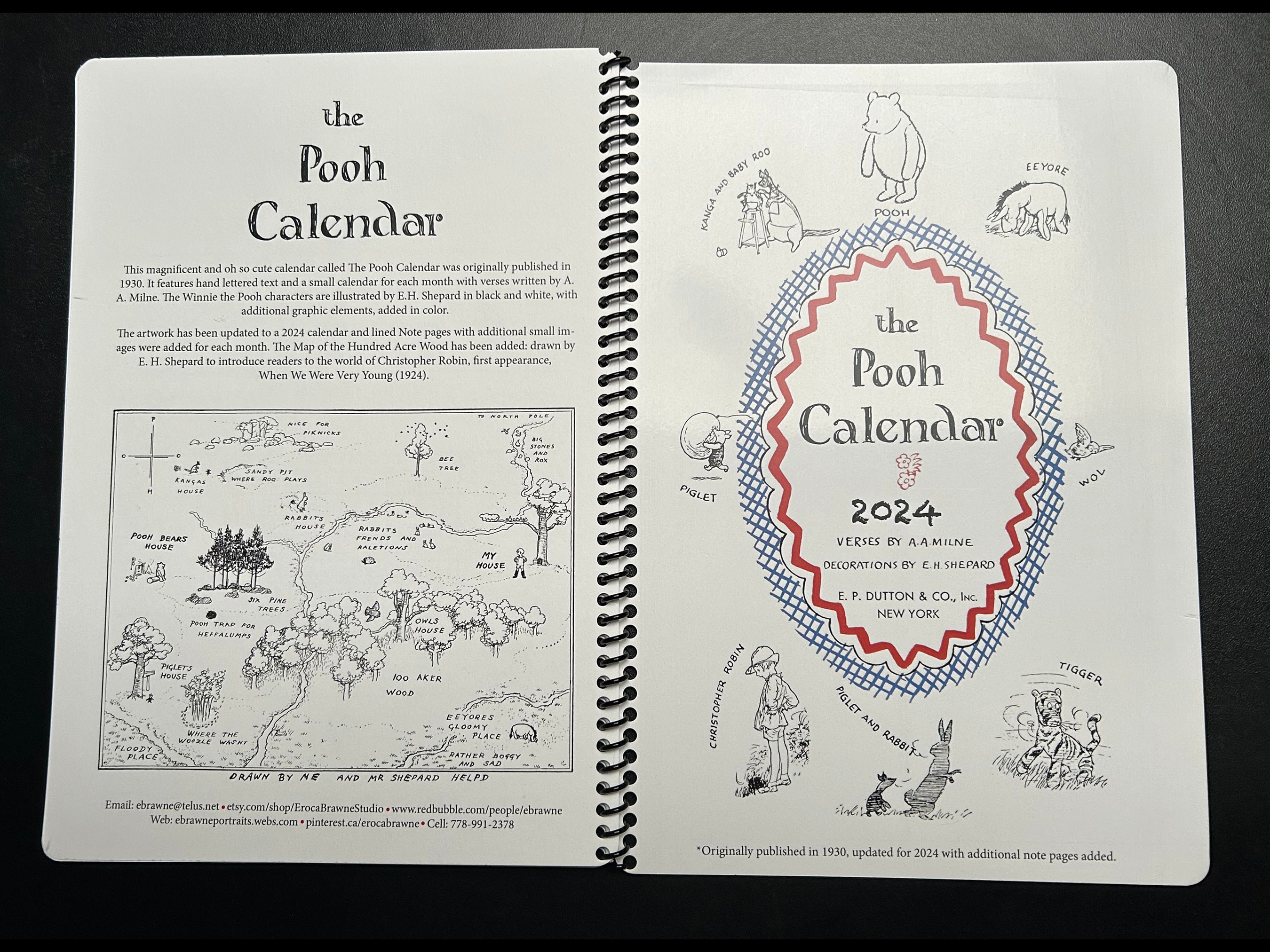2024 the Pooh Calendar/notebook Updated From 1930 Original - Etsy