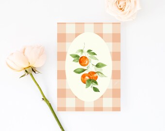 Set di cartoline Cottagecore "Arance e agrumi acquerellati", 10 pezzi / Carini auguri, set di cancelleria fatto a mano, biglietti d'auguri femminili, regalo
