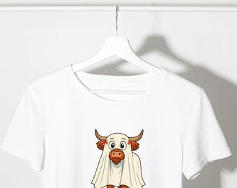 Highland Cow Ghost PNG | Halloween Clipart, Farm Animal Design (Digital Download)