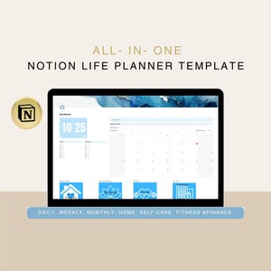 Notion Planner - 2025 All-In-One Minimalistic Planner and ADHD Organizer for Goal Setting, Productivity & Time Management