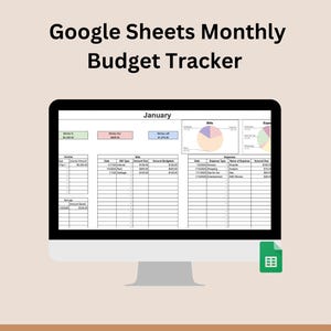 Google Sheets Budget Template | Monthly Budget Tracker & Calendar | Finance Planner with Dropdown | Digital Spreadsheet