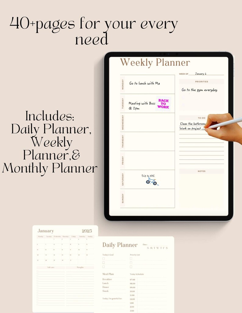 2025 Digital Planner for Goodnotes, iPad & Tablet, Aesthetic Planner ...