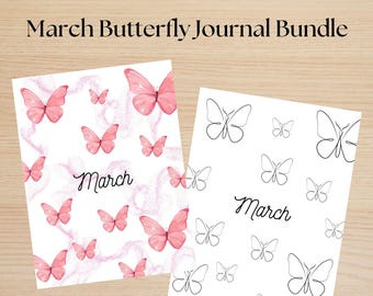 March Butterfly Journal Bundle: 8.5"x11", A4 & A5 Sizes