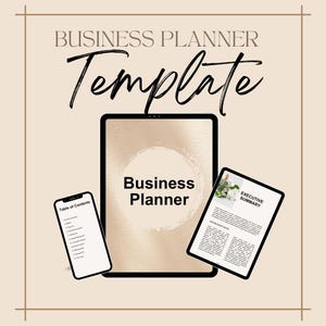 Business Plan Template Printable, Small Business Planner, Side Hustle Planner, Edit on Canva.