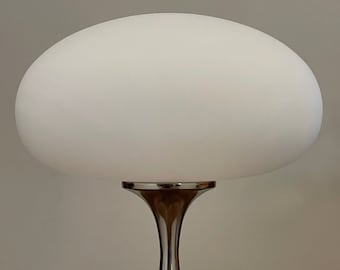 Mid-Century Modern Design Mushroom Table Lamp by Designline in Chrome Danish Knoll Herman Miller Style