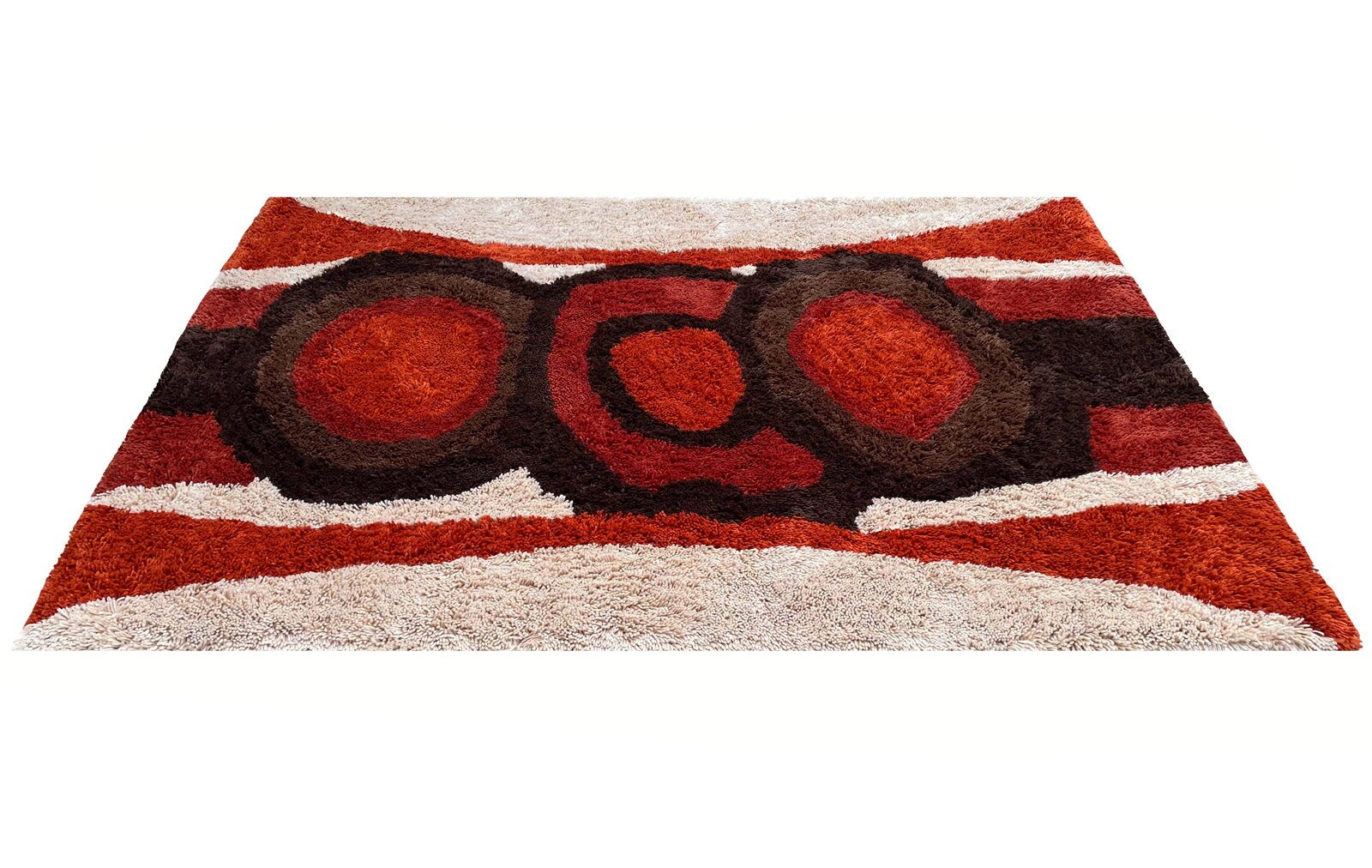5 X 7 Mid Century Modern Rya Style Shag Area Rug or Carpet Contemporary ...