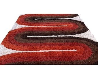 5 X 7 Mid Century Modern Rya Style Shag Rug Space Age Danish Modern
