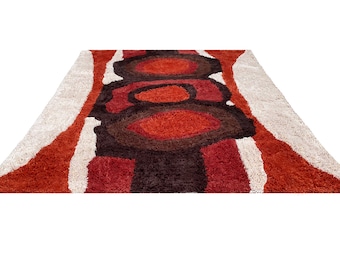 5 X 7 Mid Century Modern Rya Style Shag Area Rug or Carpet Contemporary Abstract Design