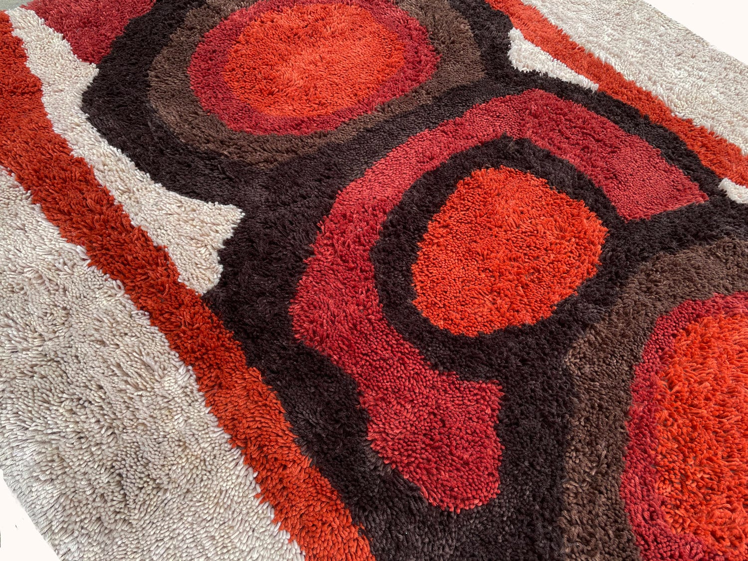 5 X 7 Mid Century Modern Rya Style Shag Area Rug or Carpet Contemporary ...