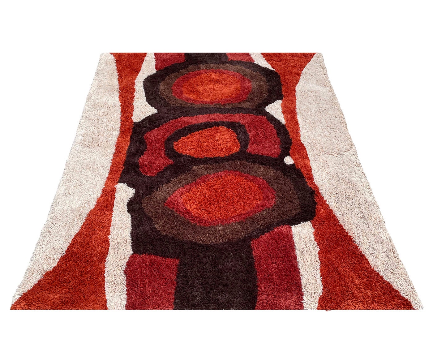 5 X 7 Mid Century Modern Rya Style Shag Area Rug or Carpet Contemporary ...