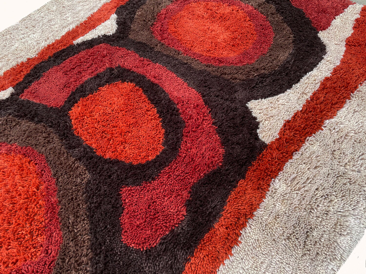 5 X 7 Mid Century Modern Rya Style Shag Area Rug or Carpet Contemporary ...