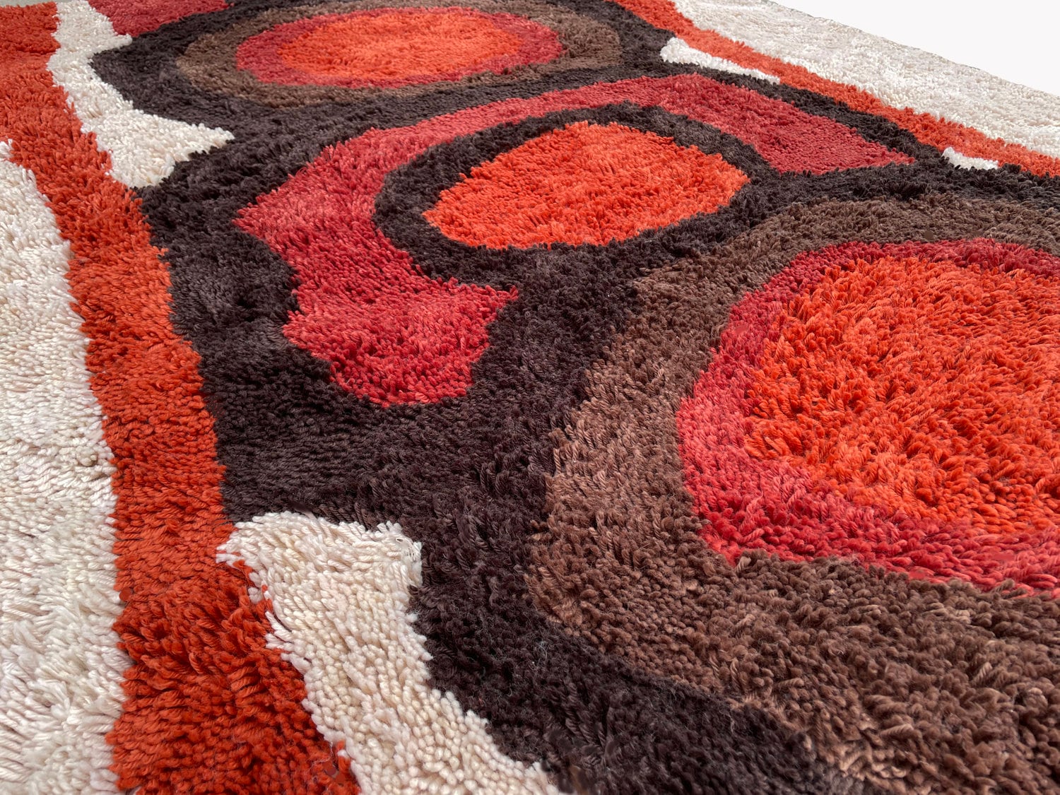 5 X 7 Mid Century Modern Rya Style Shag Area Rug or Carpet Contemporary ...