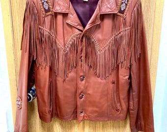 70s ARTURO Leather Jacket, Large, Mens Vintage Brown Bomber