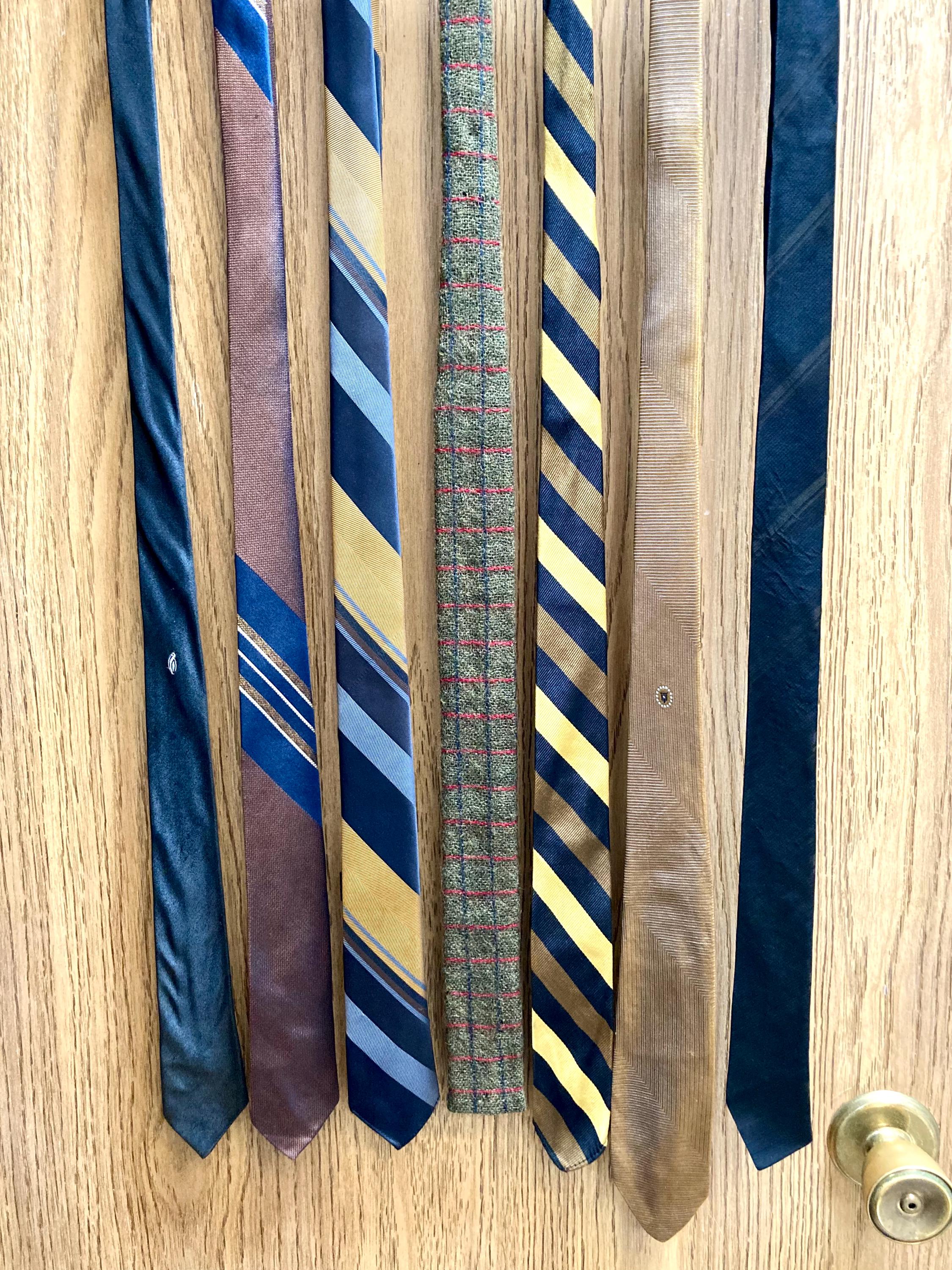 小物 50's style rockabilly striped tie Rockabilly Men's Skinny Tie - Blue Striped Square End