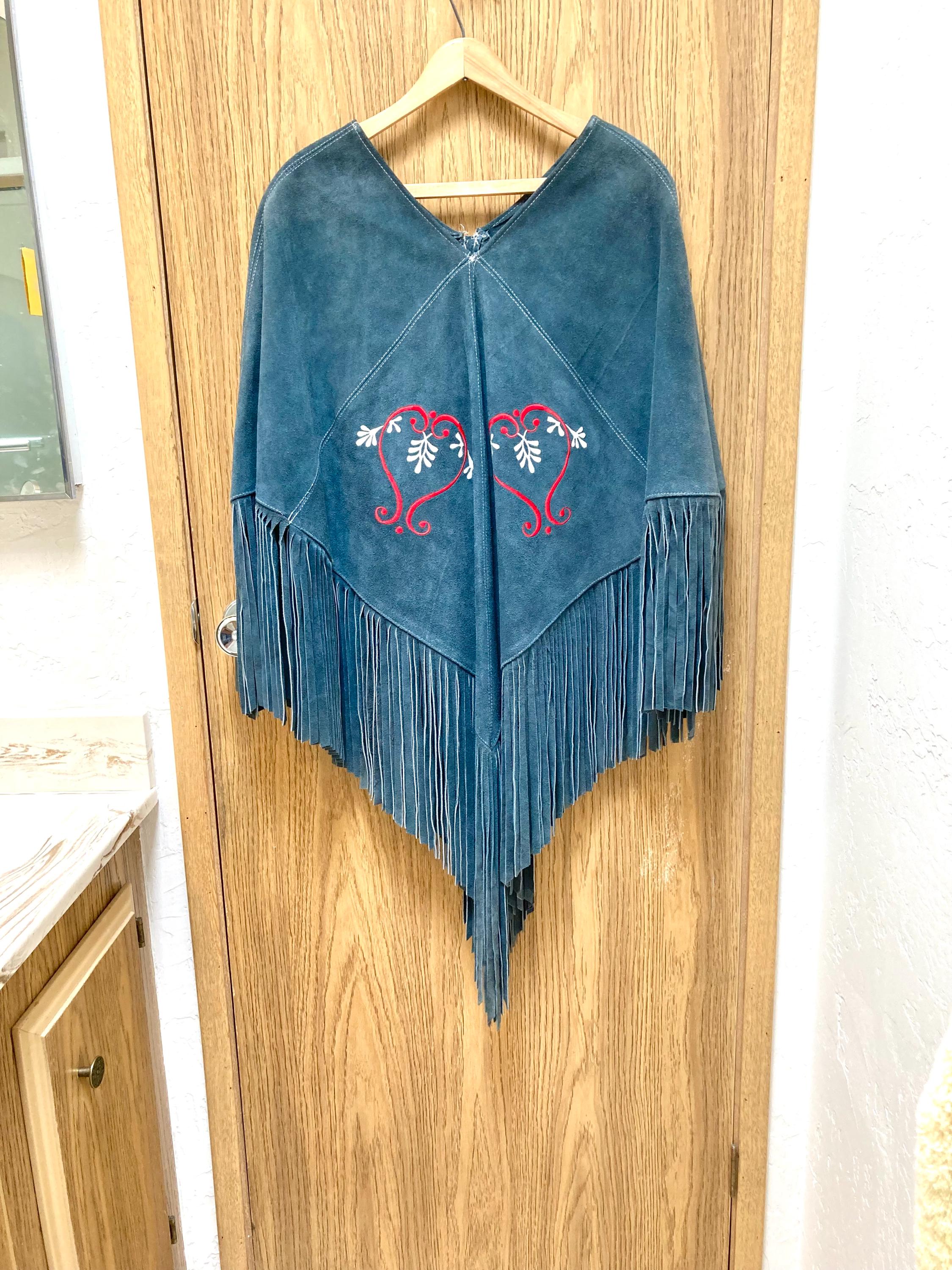 Suede Fringe Poncho - Etsy Suede Fringe Poncho - Etsy
