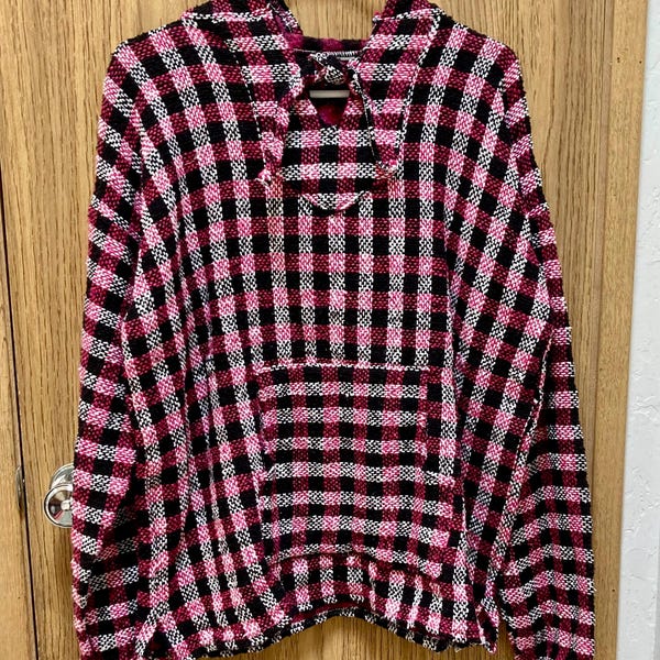 Vintage Mexicaanse baja-hoodie - drugsdeken jaren 90, groot/XL